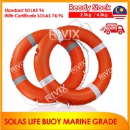 MARINE LIFEBUOY 2.5KG 4.3KG SOLAS Grade Pelampung SAFETY LIFE BUOY RING SOLAS 5555 5556 28" 71CM Flo