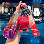 Xpeng G6 car key case gradient color key cover Xpeng G6 keychain bear keychain tpu key shell