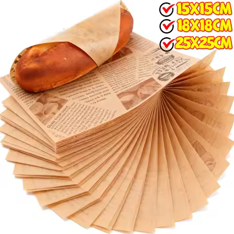 Oil-Proof Paper Bread Burger Food Wrapping Paper Greaseproof Food Basket Liner Newspaper Liner Bakin