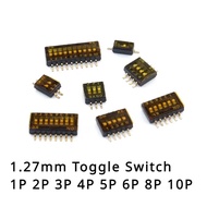 2Pcs SMD SMT Slide Type Switch 1P 2P 3P 4P 5P 6P 8P 10P 1.27mm Position Way DIP Black Pitch Toggle S