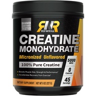 Rep N Roll Micronized Creatine Powder, 45 Serv., Creatine Monohydrate 5000 MG, 0 Calorie, 0 Sugar, 1