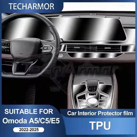 Car Interior TPU Protector Anti-scratch Film For Omoda A5/C5/E5 2022-2025 Center Console Navigation 