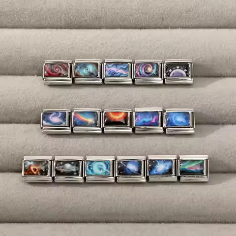 New Fashion Heart Universe Planets Series Sun Italian Charm Links Fit 9mm Stainless Steel Bracelet W