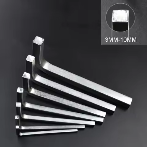 3/4/5/6/7/8/10mm L Shape Square Head Wrench Square Key 4 Point Wrench Screwdriver Set For Tightening