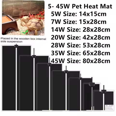 5W/7W/14W/20W/28W/35W/45W Pet Heating Pad Reptile Electric Blanket Warm Adjustable Temperature Contr