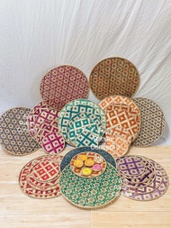 Bamboo Decoration Tray | Colour Placemat | Nyiru Buluh Bulat Tampi | Warna Wani Bulat Tampi | Colour