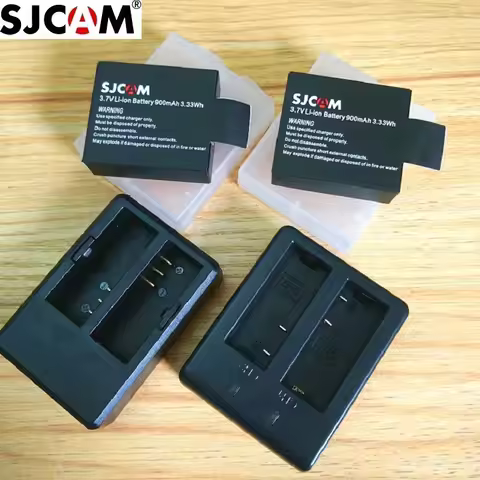 SJCAM Original Accessories 1350/1050mAh Dual Charger Li-ion Battery for SJ4000 Air SJ5000X C30R EKEN