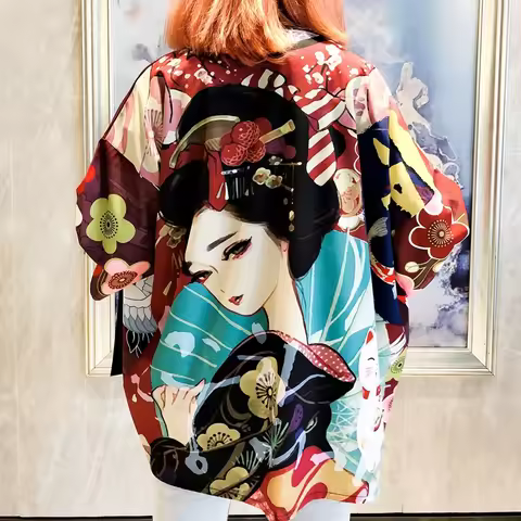 Kimono Women Yukata Haori Japanese Kimono Cardigan Yukata Female Japanese Streetwear Clothes Soft Gi