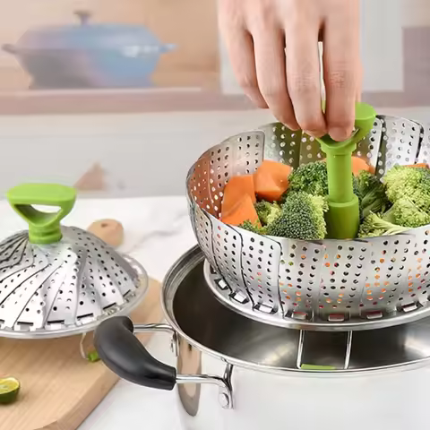 9/11Inch Stainless Steel Lotus Steaming Tray Folding Food Steamer Cooking Accessories Food Steamer V