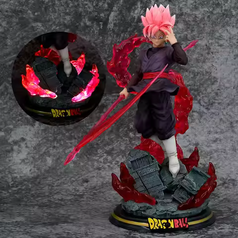 Anime Dragon Ball Super 26CM Zamasu Figurine DBZ Rose Goku Glowing Ornament PVC Model Toys Collectio