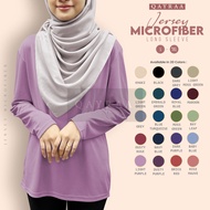 QAYRAA P4 Baju Jersey Lengan Panjang Microfiber/Long Sleeve Round Neck-Size S-5XL/Black/Maroon/Navy/