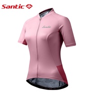Santic เสื้อปั่นจักรยานสำหรับผู้หญิงเสื้อเจอร์ซีย์นักปั่นจักรยานเสือหมอบแบบมืออาชีพเสื้อแขนสั้นสำหรั