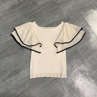 GRL RUFFLE TOP KNIT