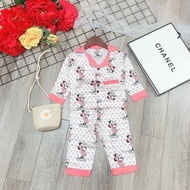 Bộ pijama lụa dài tay xinh yêu cho bé gái - bplm