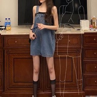 KF - 牛仔背帶裙連衣裙吊帶短裙【藍色】【S-5XL碼】(下單後請聯絡客服確認發貨尺碼)#K011011355