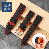 Suitable for
 Genuine Leather Rubber Carbon Fiber Omega Breitling IWC Blancpain Fifty Fathoms Watch Strap Waterproof Watch Strap Men 22