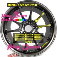 12 PCS sticker Velg Mobil Volk racing sparco sticker velk mobil sparco whell volk racing ring 15 16 