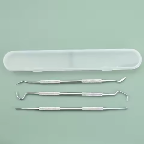 Dentist Clean Tools Dental Mirror Double Probe /sickle /hoe Tooth Cleaner Stainless Steel Dental Too