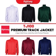 RIGHTWAY Premium 100% Polyester Track Jacket Unisex Adult 270gsm Comfort Track Jacket Lelaki Track J