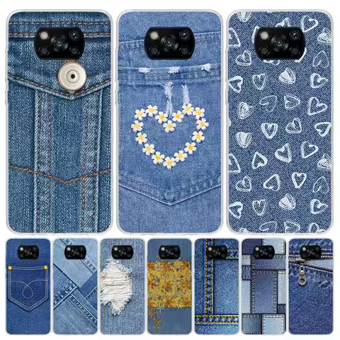 Jeans Cowboy Denim Printed Case Phone Cover for Xiaomi Redmi Note 10 9 9S 8 8T 7 5 Pro Mi 12T 11T 10