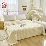 Thick Bubble Fleece Blanket, Warm Blanket Comforter for Bed Sofa, Aircon Blanket for All Season