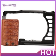 【Yinahiut001】Camera Cage  A7C Camera with Wooden Handle Housing Cage Handle