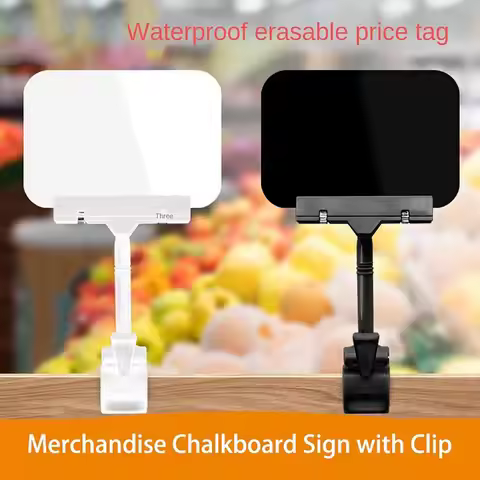 A4 A5 A6 Chalkboard Price Tag with Clip Advertising Display Food Price Label Waterproof Erasable Pri