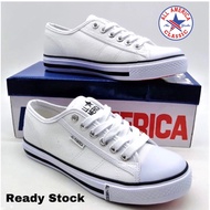 All America 2337B White/Black Camvas Shoes (Size 37 - 44) *Ready Stock*