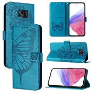 Ốp Điện Thoại Cho Samsung Galaxy S6 S6 edge S7 S7 edge Ốp Da Hình Bướm Sơn Nổi Có Giá Đỡ Khe Thẻ Thi