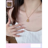 Gold Shop Female Look Guisha Gold Hollow Fulu Lock Ancient Method Same Style Necklace Gourd Pendant 