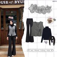Iconix outfit - 4in1 one set trendy hijabWanita elegant outfit ngafe ngator dresswell (Aleeya Vest -