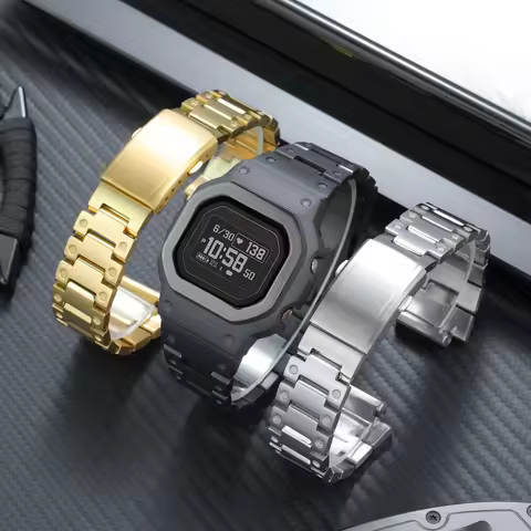 DIY Ultra-Light Titanium Full Metal Square Conversion Kit for Casio G-Shock DW-H5600,Luxury Case & B