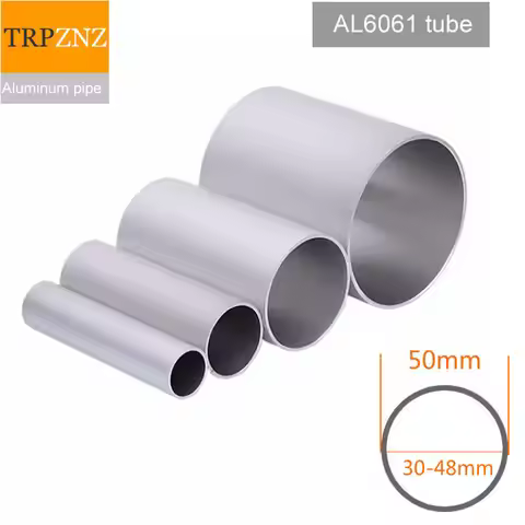 Aluminum Round Tube 6063 T5 Outer Diameter 50mm Inner 30-48mm Wall 1mm-4.5mm Hard Straight Aluminum 