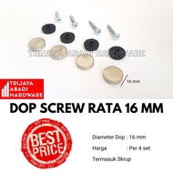 4 x Stainless Steel Glass Screw Cap 16 mm - Glass Screw Cap