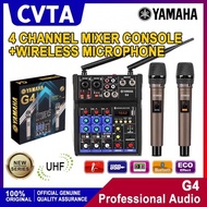 ◱ ◷ ◩ YAMAHA G4 POWER MIXER 4 Channels USB bluetooth WITH 2 PCS NICE QUALITY WIRELESS MICROPHONE