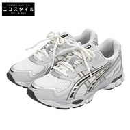 ASICS GEL-NYC 2055 男款運動鞋，米白色/銀色，尺寸 25cm，成色極佳，貨號 1203A542-100。 [二手]