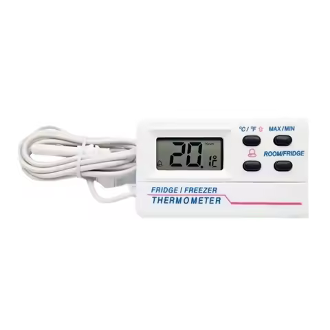 Digital Refrigerator Thermometer Indoor Outdoor Fridge Freezer Thermometer with 2 Sensor and Alarm f