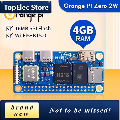 TopElec Orange Pi Zero 2W 4GB RAM DDR4 Development Board Allwinner H618 Orange Pi Zero 2 W WiFi-BT S