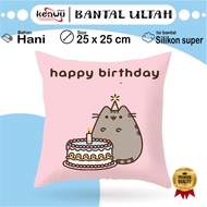 Kenwustore Birthday Pillow 25x25 cm - Girls' Birthday Gift - Birthday Gift - Birthday Pillow - Happy