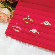 แหวนทองฝังพลอย นพเก้า ทับทิม เพชร เสริมโชค เสริมบารมี แหวนแฟชั่น เครื่องประดับ แหวนทองเหลืองแท้ ชุบทอง ทองปลอม