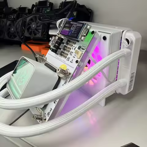 White NerdQaxe++ Hydro 4.8TH/s 78W BTC Miner 15J/Th With PSU 4*BM1370 ASIC Chips 2.4G WiFi Crypto Ma