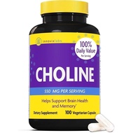 InnovixLabs Choline Supplement 550mg Pure Choline Bitartrate for Brain Health, Focus, Memory, Cognit