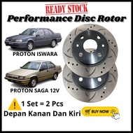 Proton Saga 12v Iswara Performance Disc Rotor Slotted & Drilled Spare Part DF7235