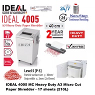 IDEAL 4005 MC 0.8 x12mm Oiler Heavy Duty A3 Micro Cut Paper Shredder - 17 sheets 210L 4005MC 4005CC