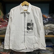 5cm Five Cm Patch Zip Up L/S Shirt White Size XL 72x55