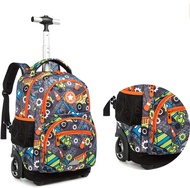 QJSIK School Wheels Backpack For Boys Kids Rolling Backpack 3Pcs Set Lunch Bag School Trolley Bag For Girl School Rolling Luggage Bag QLKSD