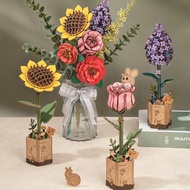 ROWOOD Wooden Bloom Craft DIY 3D Flower Puzzle