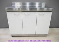 【台北二手家具】百豐悅 新北二手傢俱-二手 流理臺 100公分 三門平面 灶台 爐台 工作臺 新店二手家具 土城二手家具