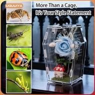 [uguuiya] Reptile Feeding Box, Container, Portable, Reptile Terrarium Enclosure Box Habitat Cage