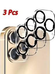 3入組可覆蓋式手機鏡頭保護貼套裝，適用於iPhone 12/13 Pro Max，並且可用於iPhone 11/14 Pro Max的屏幕保護貼，專用於15 Pro Max/15 Plus的玻璃